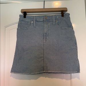 Madewell Light Blue Gingham Skirt